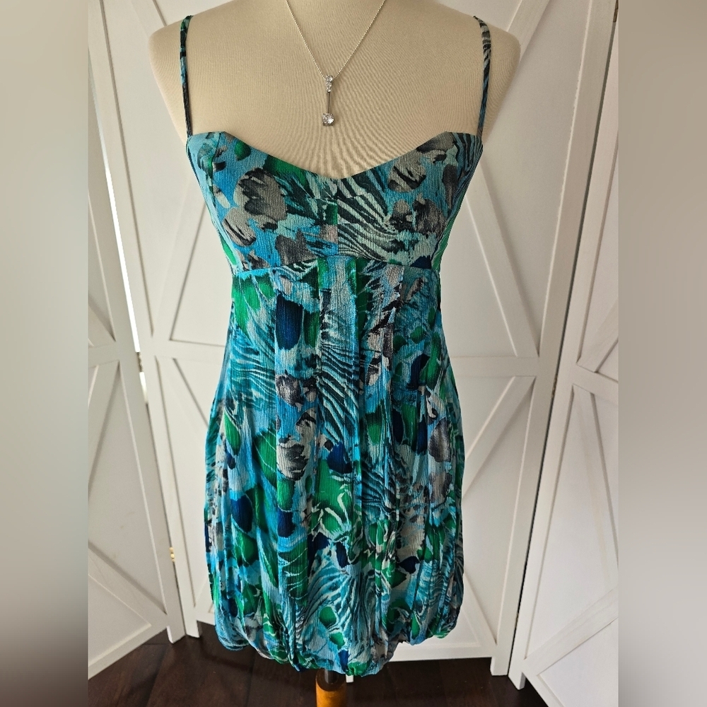 Vintage Marciano Silk Bubble Hem Mini Strappy Dress - Picture 2 of 12